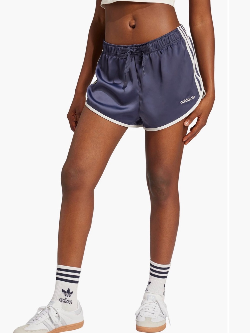 adidas Women's blue/gray Shorts with White Trim